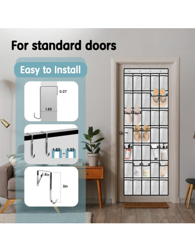 Organizador de Zapatos Colgante Kotkn 35 Compartimentos Blanco