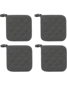 Conjunto de 4 Agarradores de Olla GQZLUCK Algodón Gris 17.78cm 2