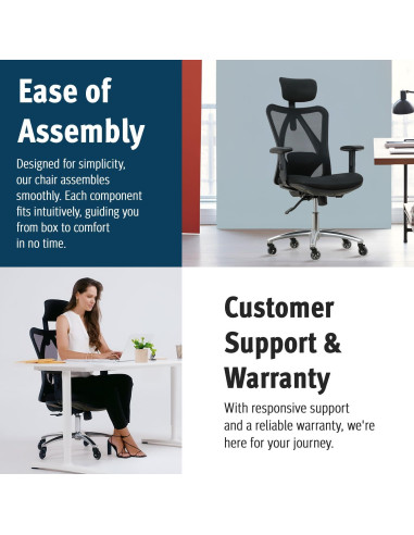 Silla de Oficina Ergonómica Duramont 6 - Ajustable con Soporte Lumbar