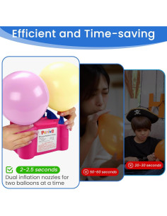 Bomba Eléctrica de Globos PCFING, Inflador Portátil 750L/min 2