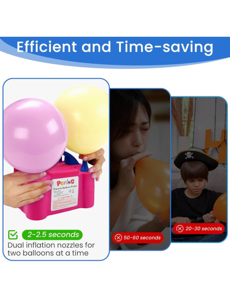 Bomba Eléctrica de Globos PCFING, Inflador Portátil 750L/min