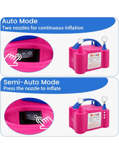 Bomba Eléctrica de Globos PCFING, Inflador Portátil 750L/min