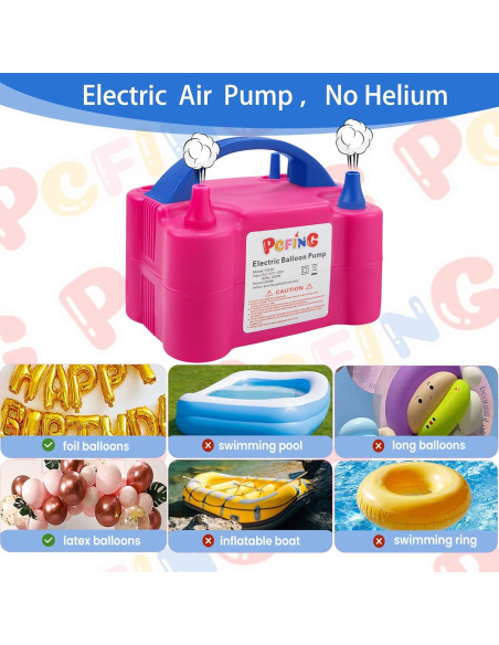 Bomba Eléctrica de Globos PCFING, Inflador Portátil 750L/min