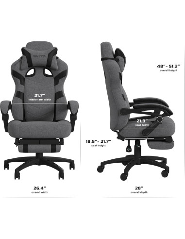 Silla de Juego RESPAWN 110 Pro Reclinable con Reposapiés