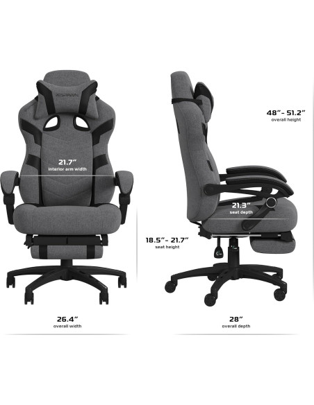 Silla de Juego RESPAWN 110 Pro Reclinable con Reposapiés