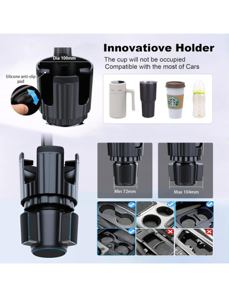 Soporte para Tablet en Portavasos Peastrex Ajustable 3-13"