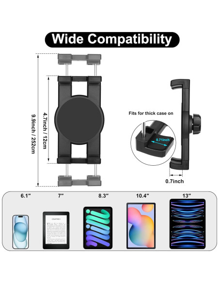 Soporte para Tablet en Portavasos Peastrex Ajustable 3-13"
