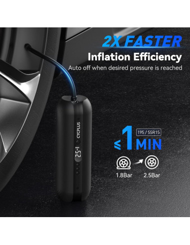 CYCPLUS Inflador de Neumáticos AL1 Inalámbrico 150 PSI
