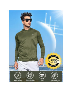 Sudadera con Capucha NORTHYARD UPF 50+ Hombre Verde Militar 2