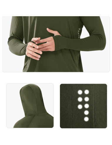 Sudadera con Capucha NORTHYARD UPF 50+ Hombre Verde Militar