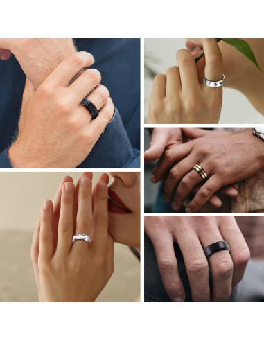 Conjunto de 16 Anillos Fidget Acero Inoxidable Besteel