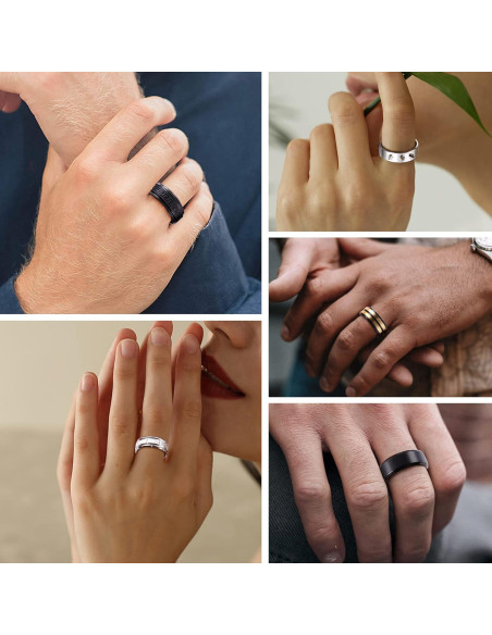 Conjunto de 16 Anillos Fidget Acero Inoxidable Besteel