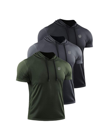 Camiseta Deportiva Neleus Sin Mangas para Hombre - 3 Pzs