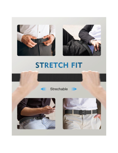 Cinturón FAIRWIN táctico de nylon elástico 115 cm gris