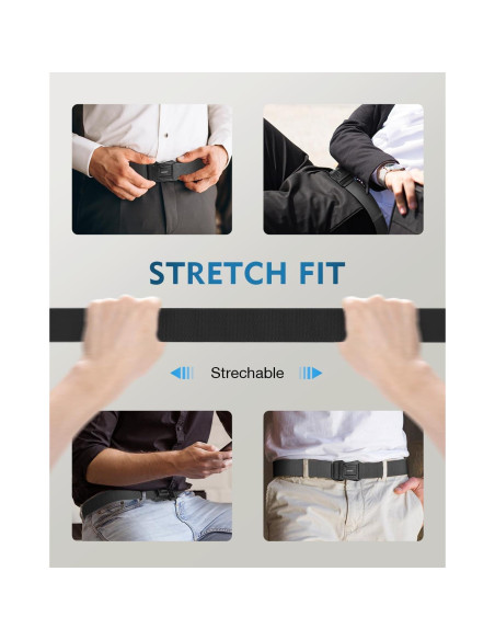 Cinturón FAIRWIN táctico de nylon elástico 115 cm gris