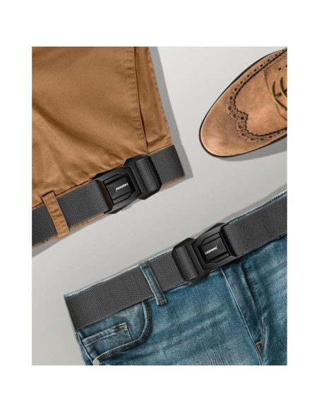 Cinturón FAIRWIN táctico de nylon elástico 115 cm gris