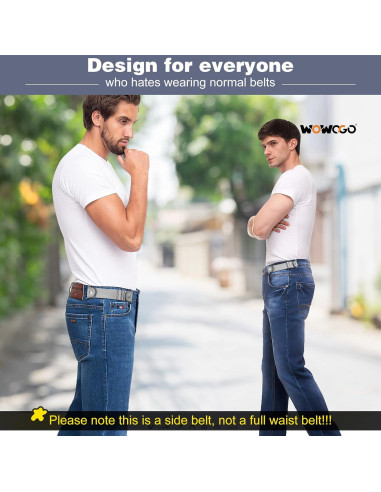 Cinturón Sin Hebilla WOWOGO Ajustable Elástico 2 Piezas
