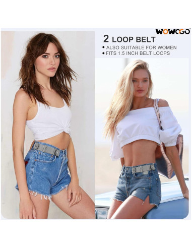 Cinturón Sin Hebilla WOWOGO Ajustable Elástico 2 Piezas