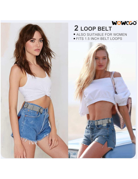 Cinturón Sin Hebilla WOWOGO Ajustable Elástico 2 Piezas
