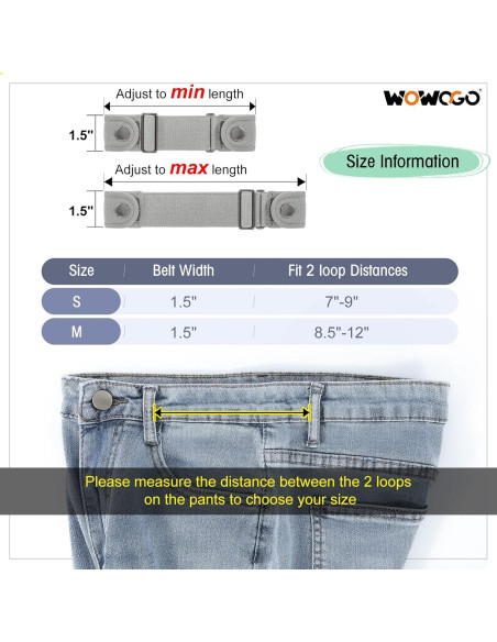 Cinturón Sin Hebilla WOWOGO Ajustable Elástico 2 Piezas