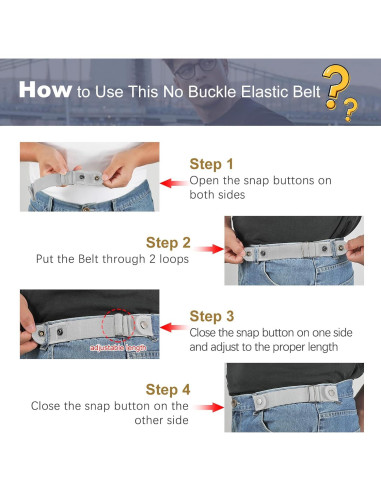Cinturón Sin Hebilla WOWOGO Ajustable Elástico 2 Piezas