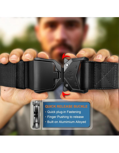 Cinturón Táctico Bulliant Elástico Nylon Militar 3,81 cm