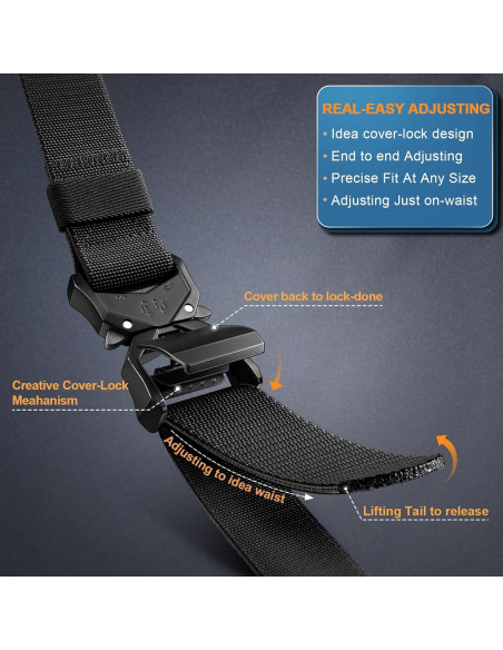 Cinturón Táctico Bulliant Elástico Nylon Militar 3,81 cm