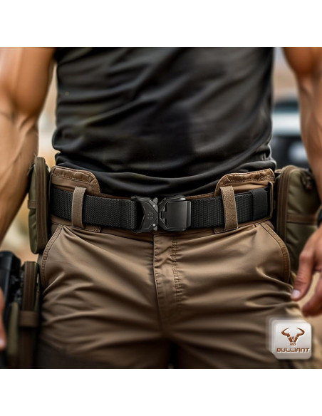 Cinturón Táctico Bulliant Elástico Nylon Militar 3,81 cm
