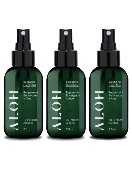 Desinfectante de Manos ALOH 3-pack 70% Alcohol Menta Eucalipto