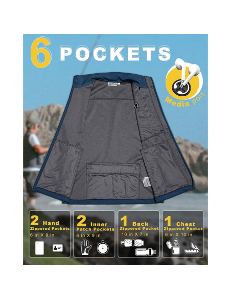 Chaleco de golf 33,000ft para hombres a prueba de viento