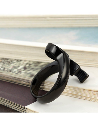 Anillo de Llave Mecánico Hombre Acero Inoxidable Negro 24mm