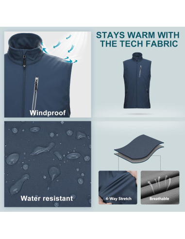 Chaleco de golf 33,000ft para hombres a prueba de viento