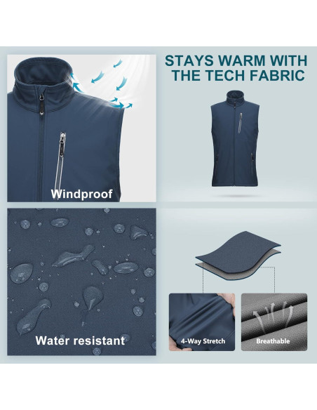 Chaleco de golf 33,000ft para hombres a prueba de viento