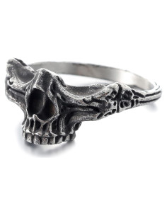 Anillo Calavera Punk ZMY Home Acero Inoxidable Ajustable