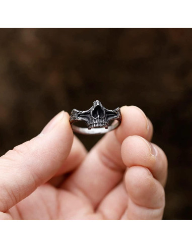 Anillo Calavera Punk ZMY Home Acero Inoxidable Ajustable
