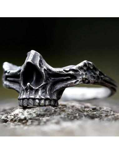 Anillo Calavera Punk ZMY Home Acero Inoxidable Ajustable