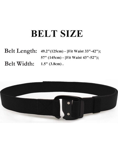 Cinturón Táctico WYuZe Elástico Militar Ajustable 28-56 cm
