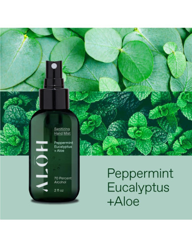 Desinfectante de Manos ALOH 3-pack 70% Alcohol Menta Eucalipto