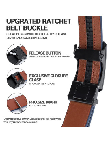 Cinturón DOOPAI de cuero genuino ajustable 3,49 cm