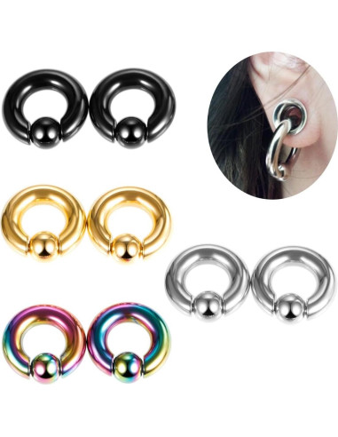 Arete Septum Acero Inoxidable Plata 14mm 2mm Unisex