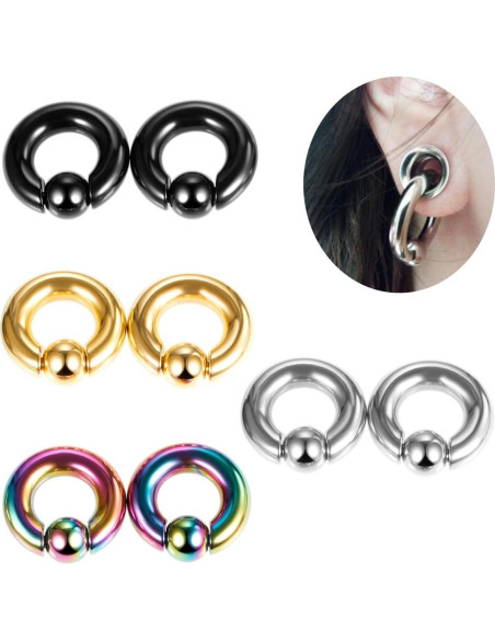 Arete Septum Acero Inoxidable Plata 14mm 2mm Unisex