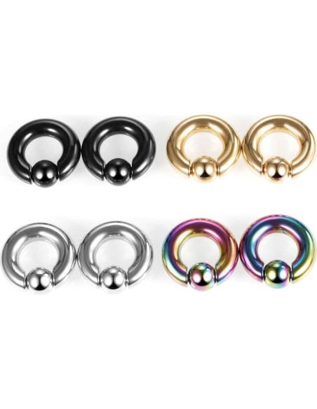 Arete Septum Acero Inoxidable Plata 14mm 2mm Unisex