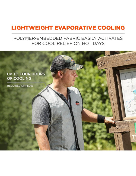 Chaleco Evaporativo Chill-Its 6665 para Hombres X-Large Gris