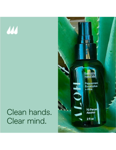 Desinfectante de Manos ALOH 3-pack 70% Alcohol Menta Eucalipto