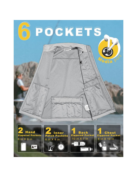 Chaleco de golf 33,000ft para hombres a prueba de viento