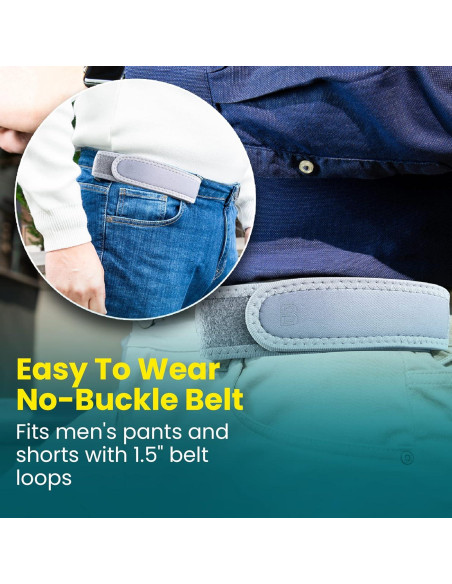 Cinturón BeltBro Pro Elástico Invisible Ajustable Gris