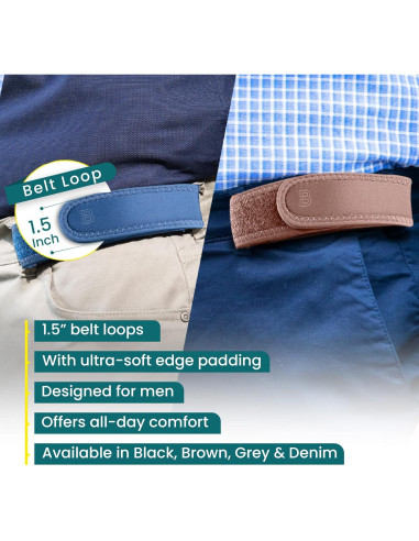 Cinturón BeltBro Pro Elástico Invisible Ajustable Gris