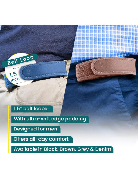 Cinturón BeltBro Pro Elástico Invisible Ajustable Gris