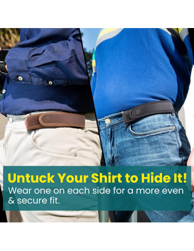 Cinturón BeltBro Pro Elástico Invisible Ajustable Gris