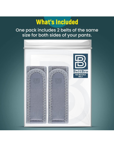 Cinturón BeltBro Pro Elástico Invisible Ajustable Gris